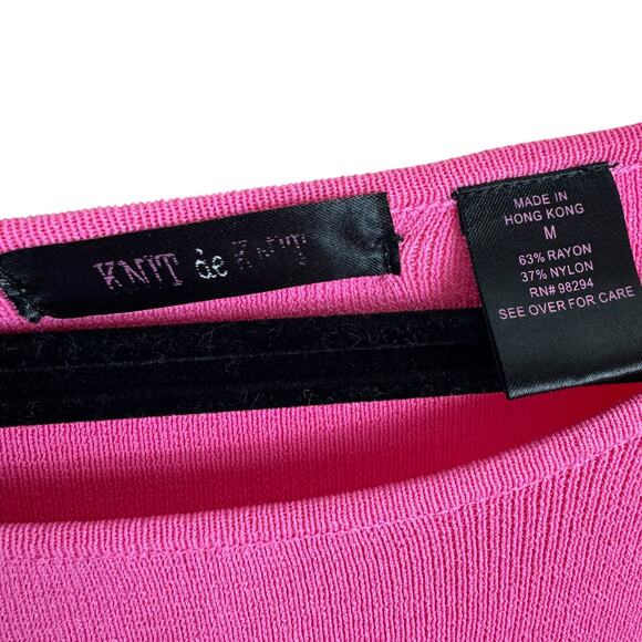 Knit de Knit Pink 3/4 Sleeve Tight Knit Lightweight Pullover Sweater Buttons M - Picture 4 of 5